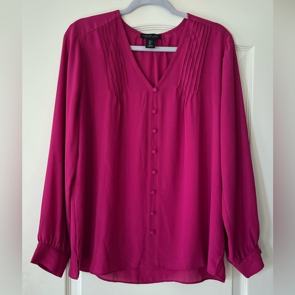 Rachel Zoe Tops - Rachel Zoe Fuchsia Polyester Long Sleeve Blouse Women's size large
